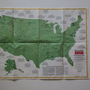 Vintage dual sided National Geographic "Wild and Scenic Rivers of the United Sta